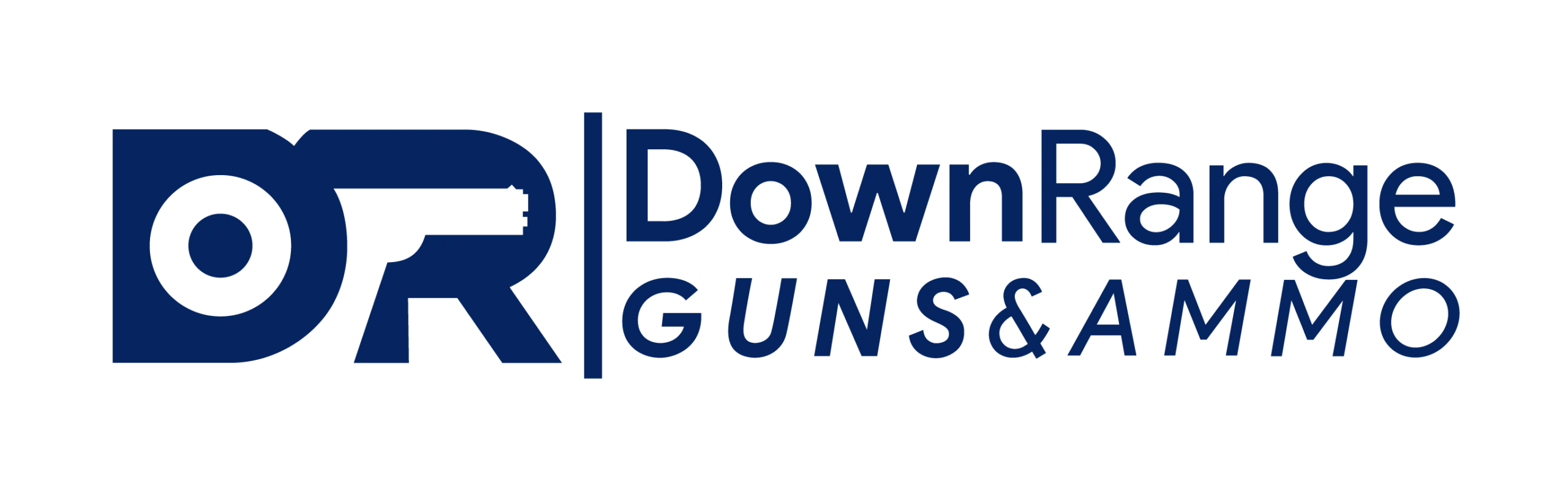 Down Range Guns & Ammo horizontal logo-blue