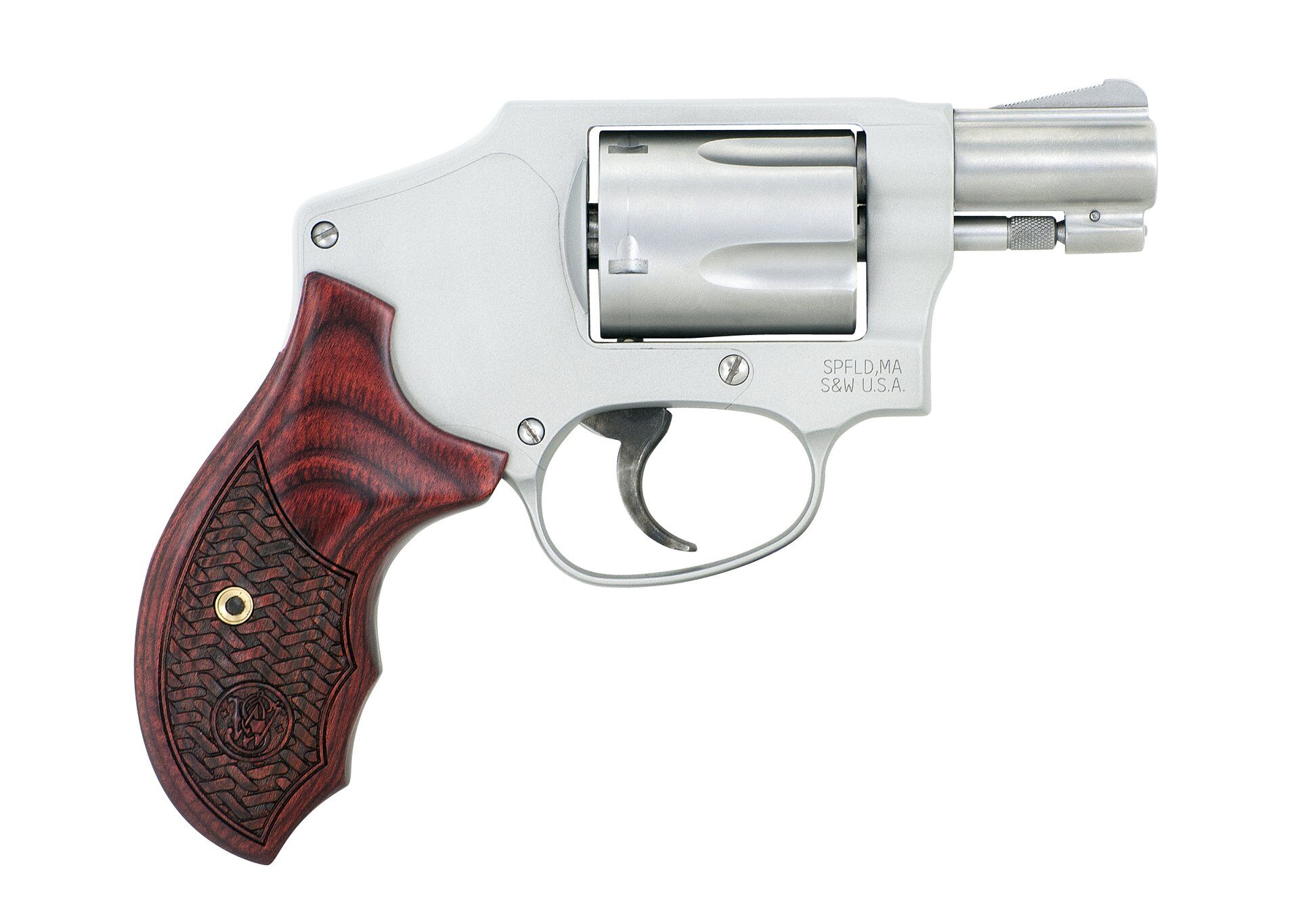 Pistols 642 PERFORMANCE CENTER 38SP 5RD WOOD GRIP SLVR In-store pick up