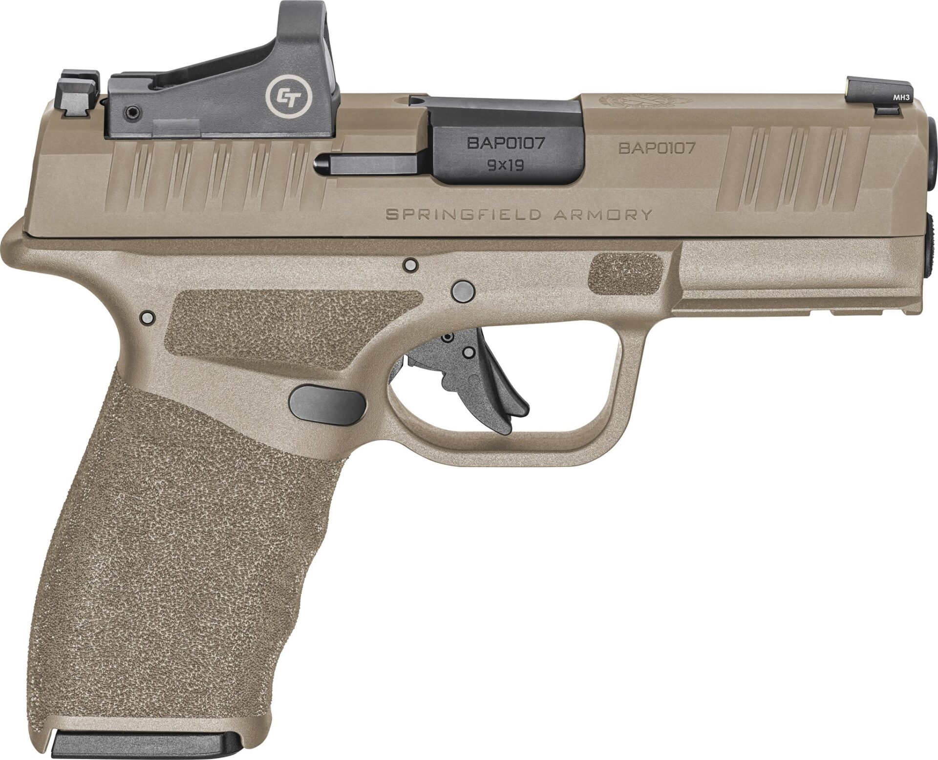 Pistols HELLCAT PRO 9MM CRMSN TRC OR NIGHT SIGHTS 15RD FDE In-store pick up