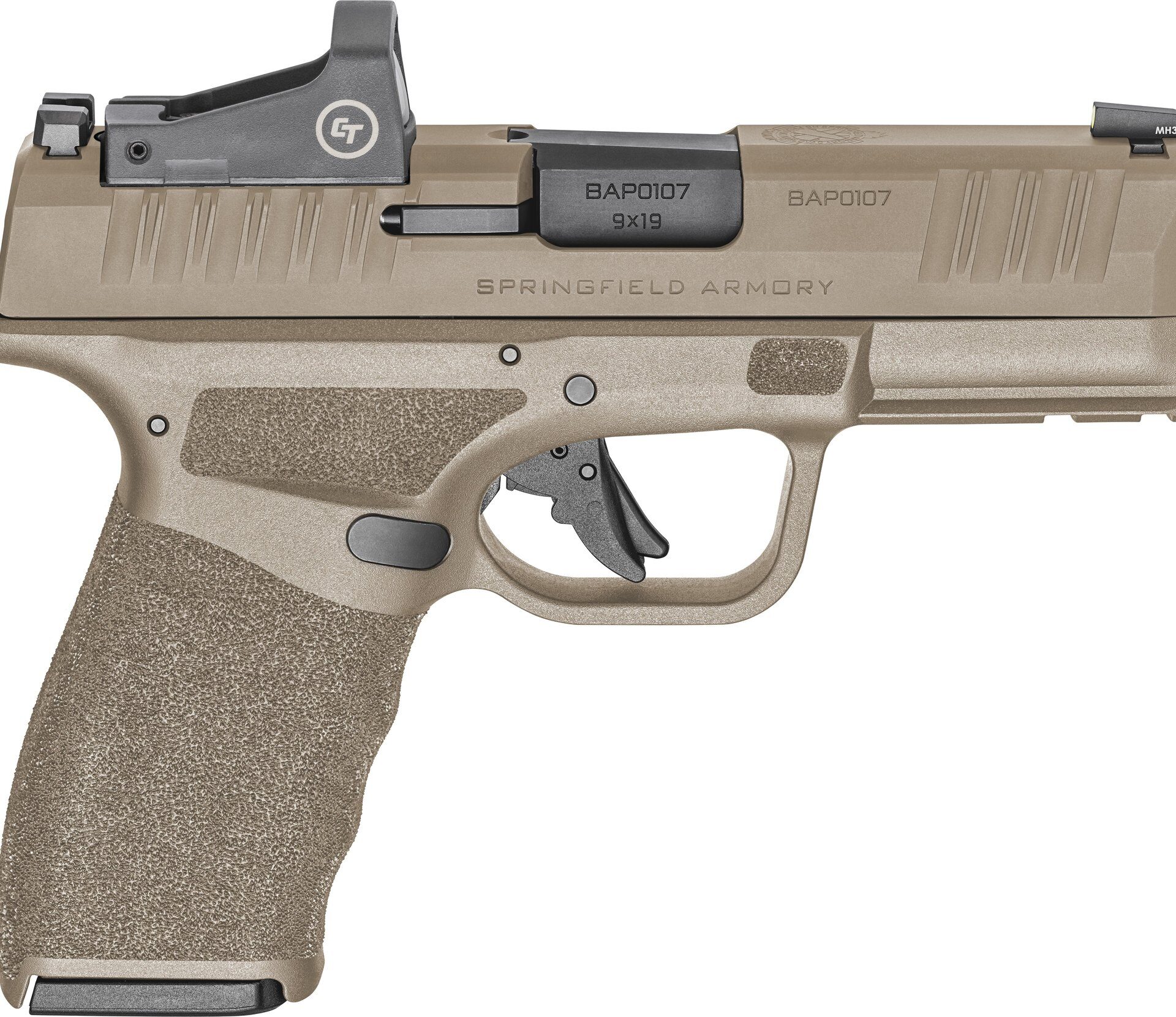 Pistols HELLCAT PRO 9MM CRMSN TRC OR NIGHT SIGHTS 15RD FDE In-store pick up