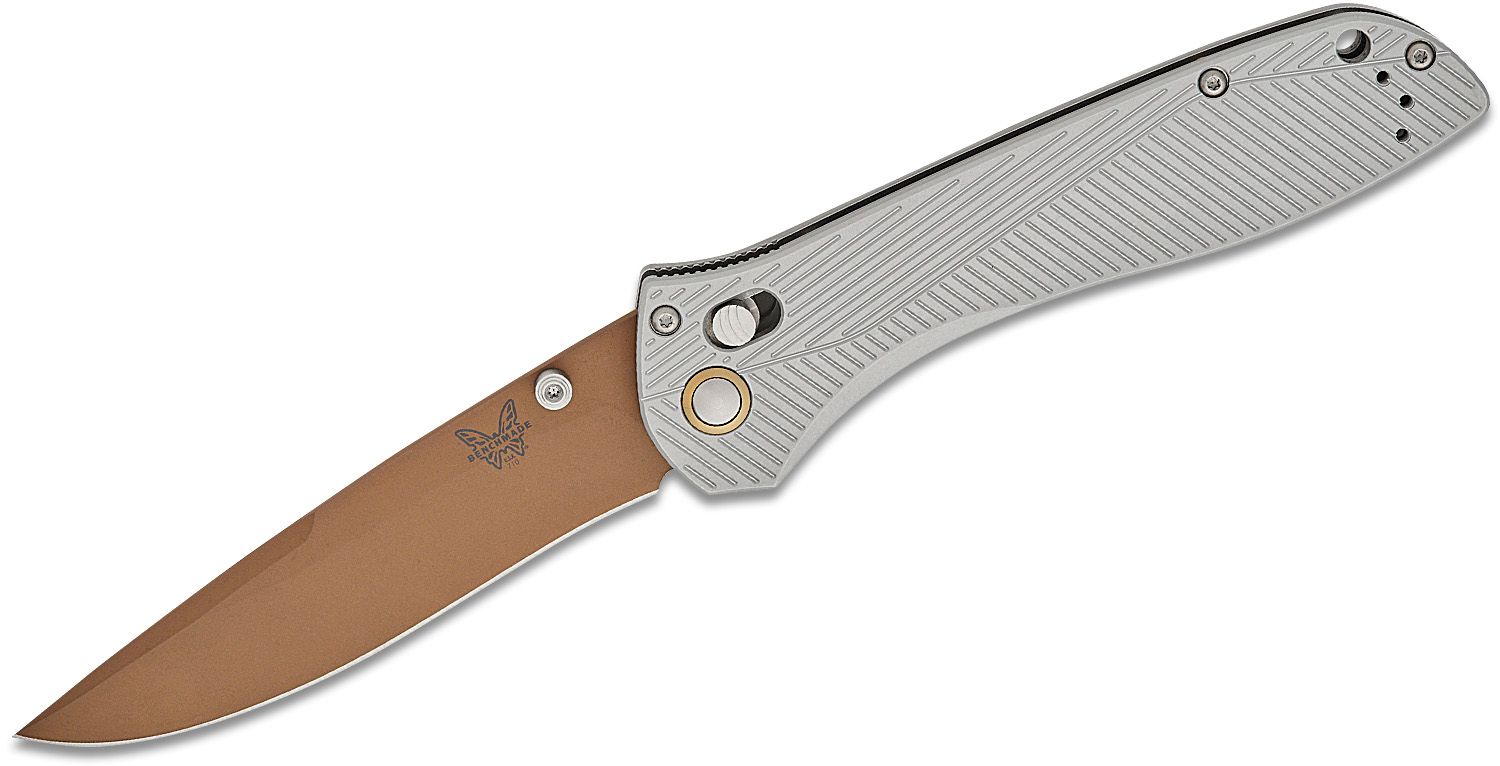 BENCHMADE SEVEN | TEN GRAY ALUMINIUM DARK EARTH RECURVE BLADE 710FE-24