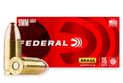 FEDERAL CHAMPION 9MM AMMO | 115GR FMJ | 50RD BOX