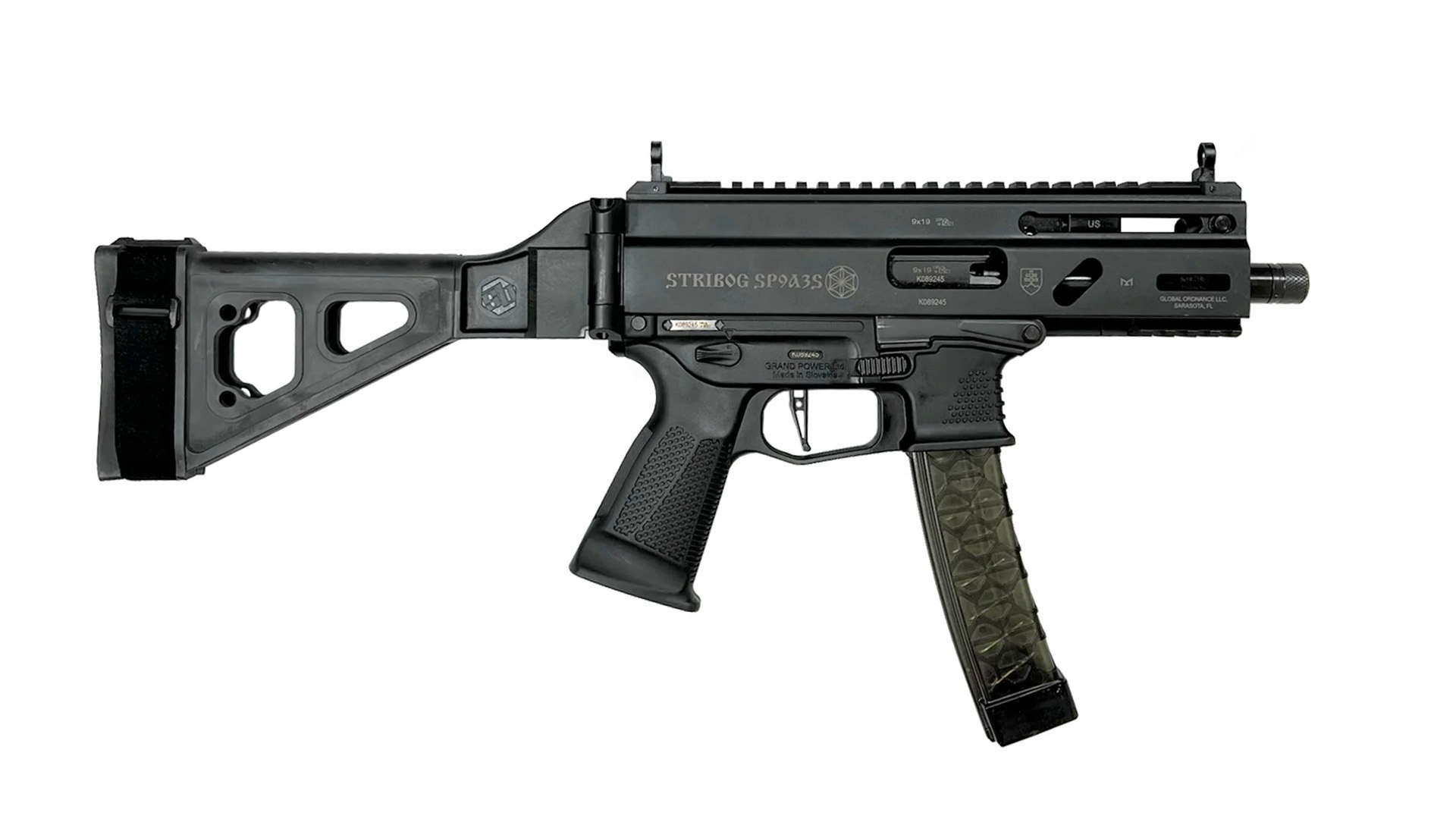 GRAND POWER STRIBOG SP9A3S PISTOL 9MM 30RD W/ BRACE