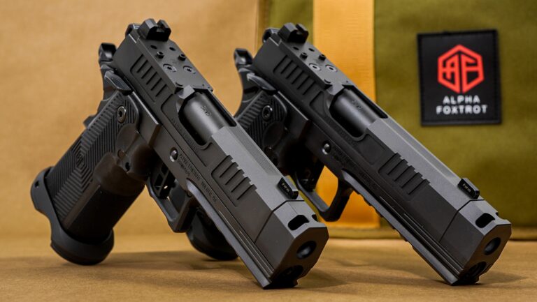 Alpha foxtrot romulus double stack 1911 pistols are available now at Down Range Guns & Ammo