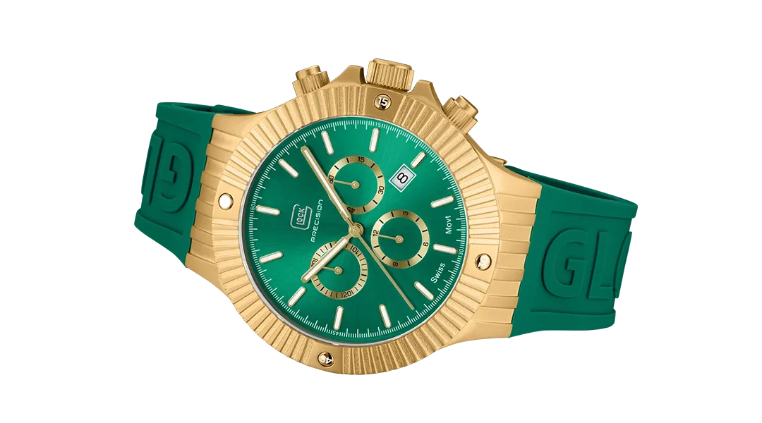 GLOCK WATCH GW-37-2-24 GOLD TONE/RACING GREEN