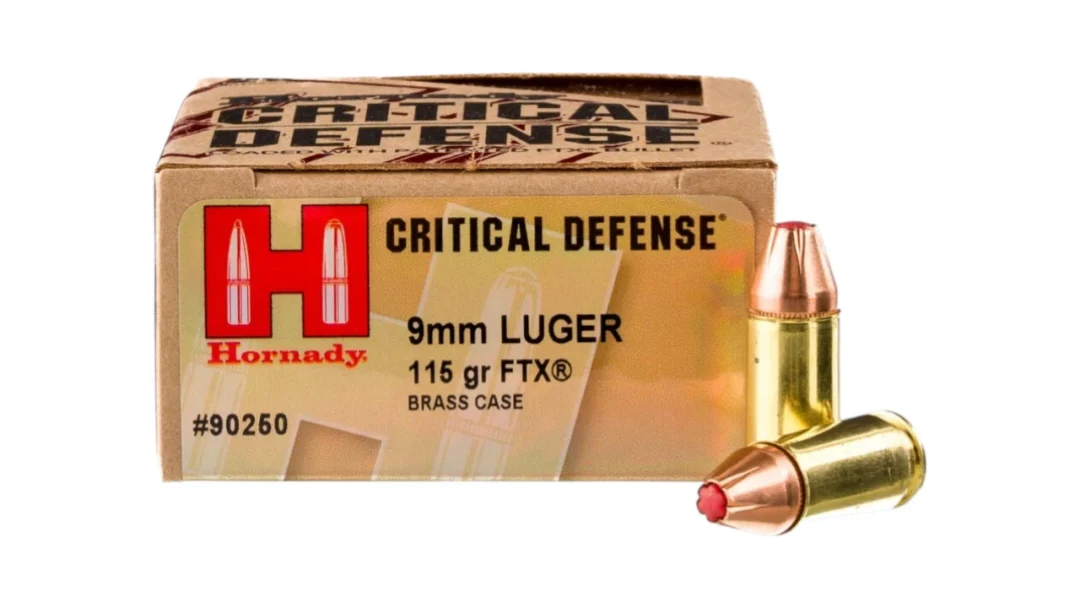 HORNADY CRITICAL DEFENSE 9MM AMMO _ 115GR FTX _ 090255902501