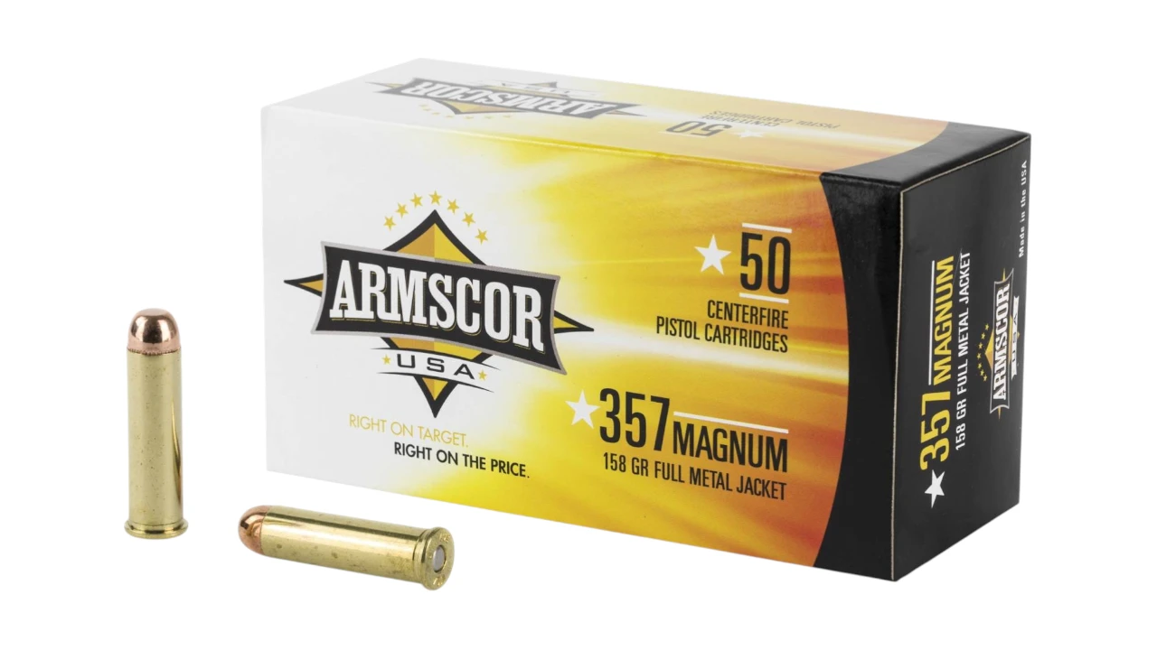 ARMSCOR 357 MAGNUM AMMO | 158GR FMJ | 50RD BOX