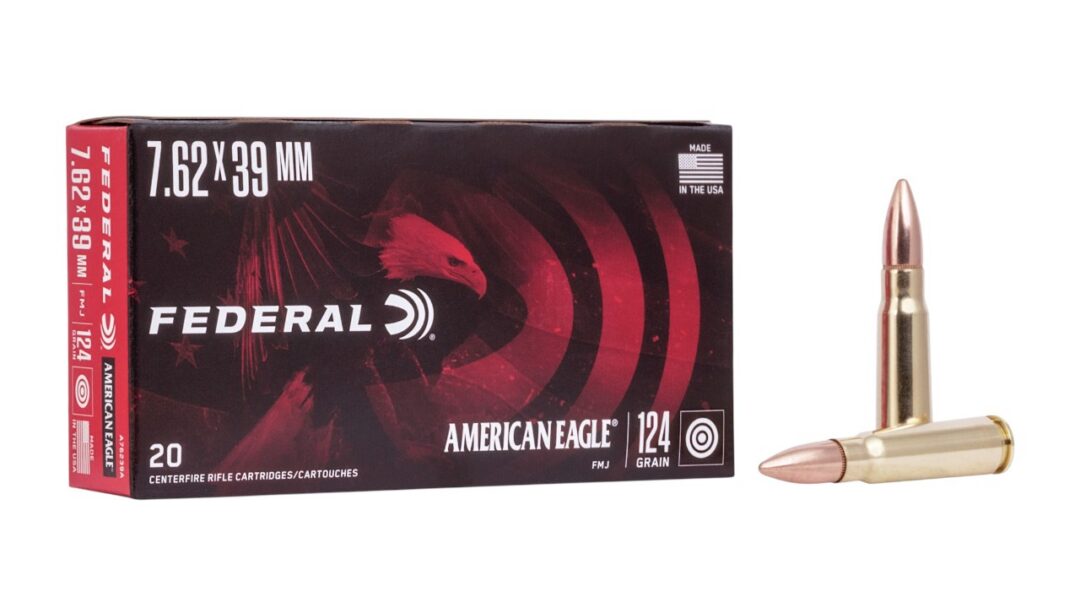 FEDERAL AMERICAN EAGLE 7.62x39 AMMO 124GR FMJ 20RD BOX
