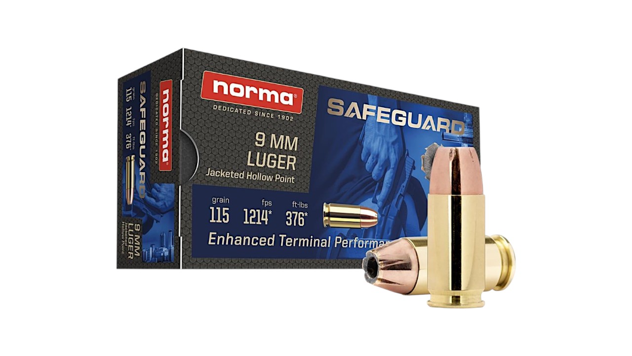 NORMA SAFEGUARD 9MM AMMO | 115GR JHP | 50RD BOX