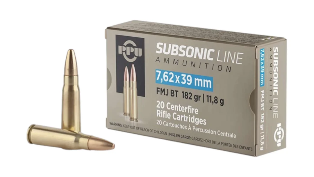PPU SUBSONIC 7.62x39mm AMMO _ 182GR FMJ BT-8605003817437