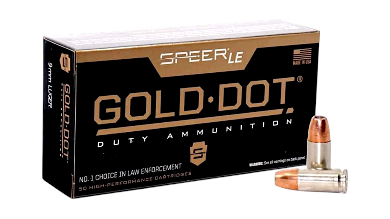SPEER GOLD DOT LE DUTY 9MM +P AMMO | 124GR JHP | 50RD BOX